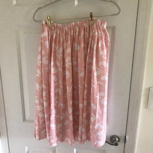 Vintage pink and white patterned skirt - L